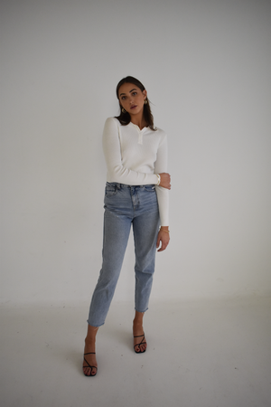 Country Club Knit Top | White