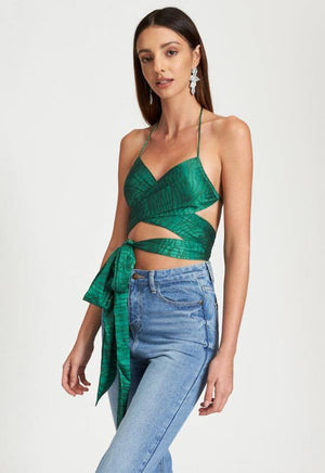 Hands Off Me Crop | Green Zebra